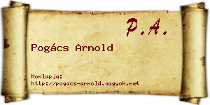 Pogács Arnold névjegykártya